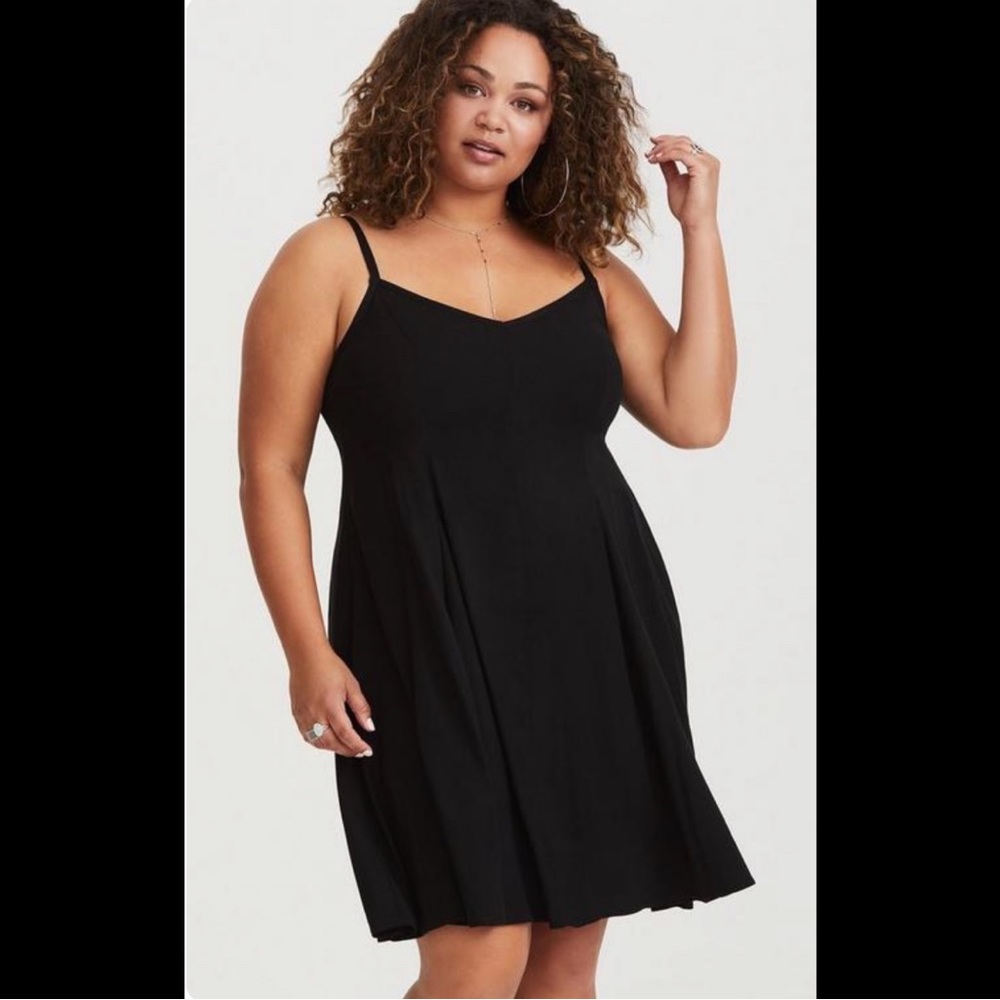 Torrid Black Mini Challis Trapeze Dress